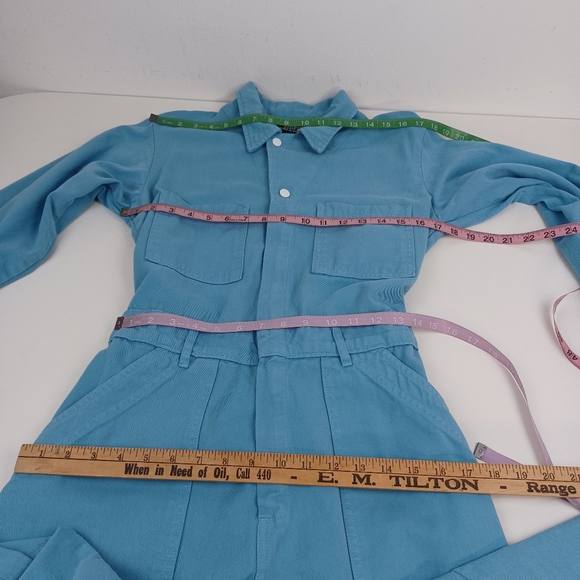 Big Bud Press Everyday Jumpsuit Size M Women Preppy Long Sleeve Pockets In Blue - Picture 9 of 11